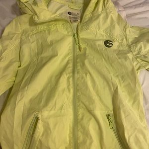 Billabong wind breaker, size M, neon yellow/green